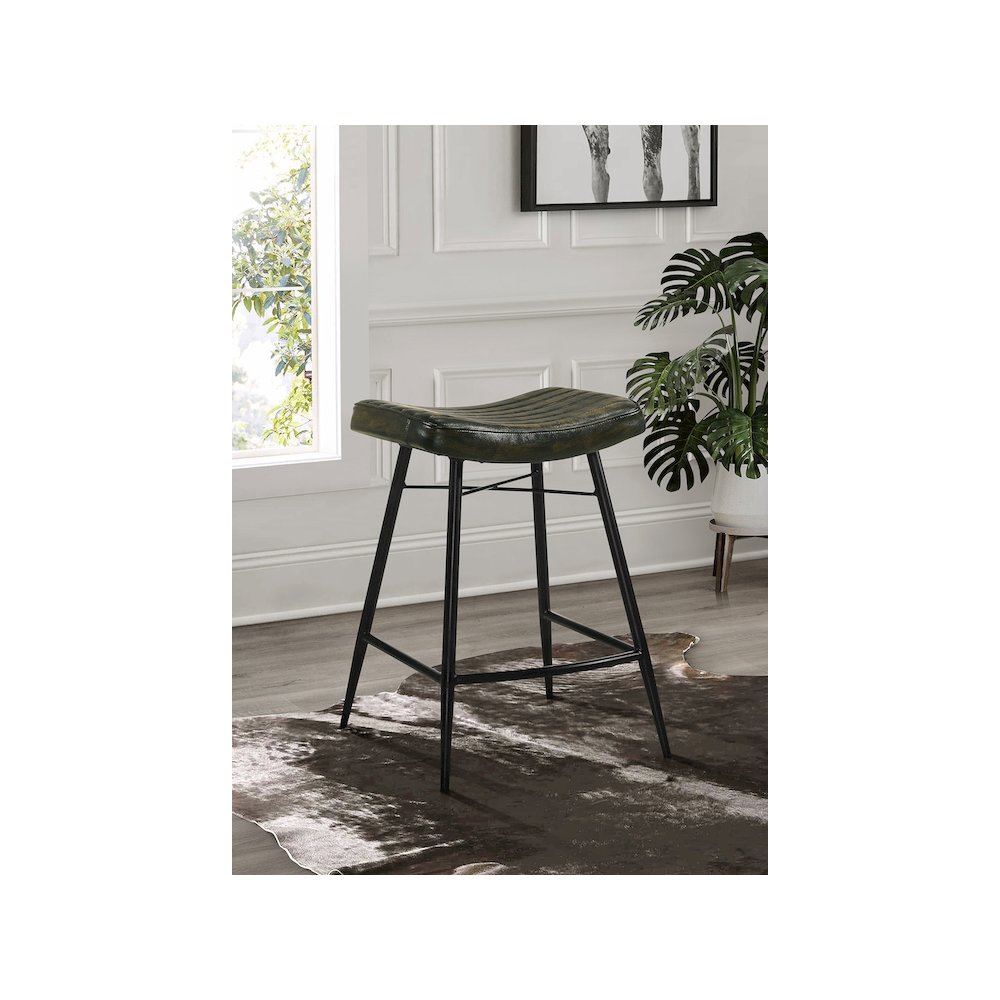 Bayu Leather Upholstered Counter Stool Espresso (Set of 2). Picture 8