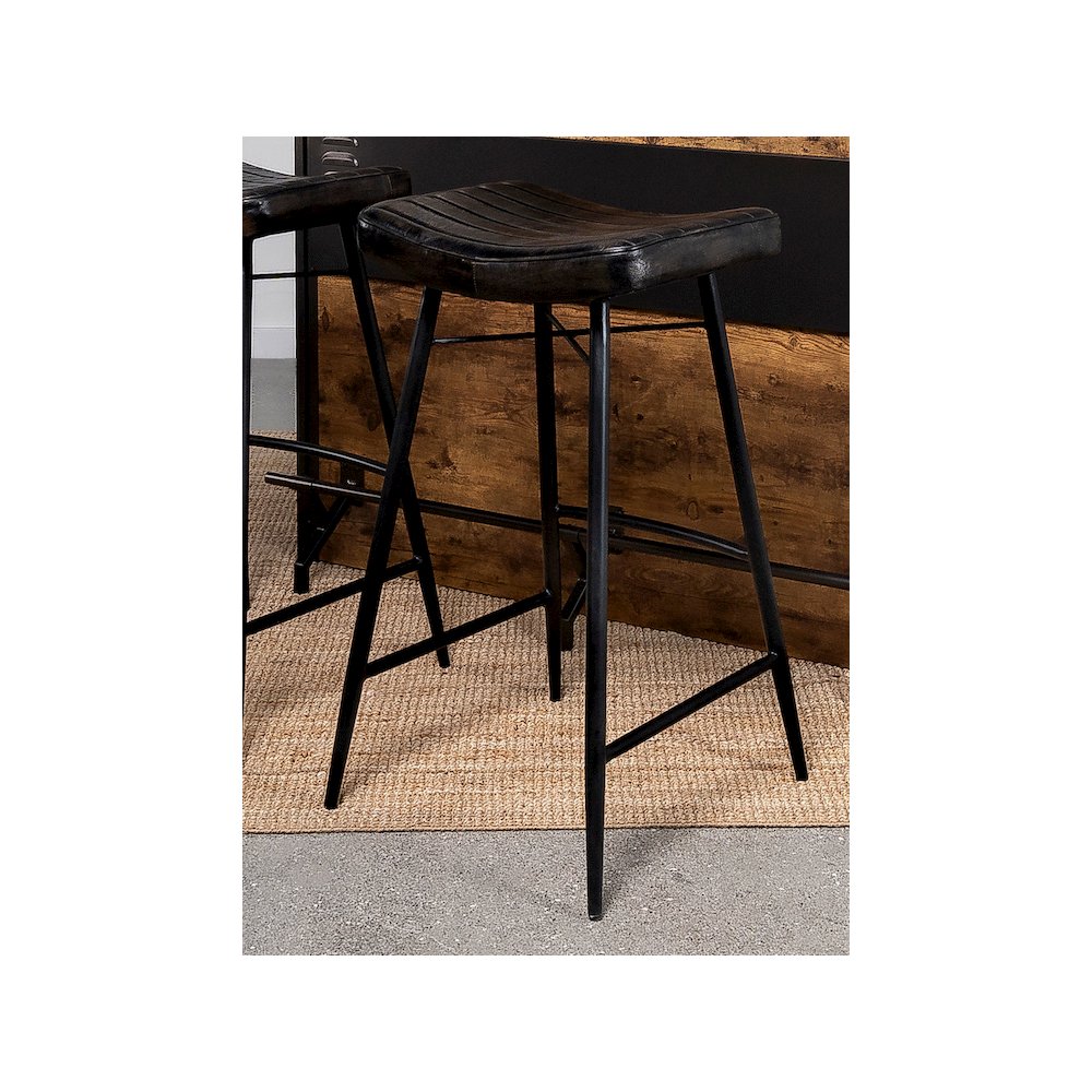 Bayu Leather Upholstered Bar Stool Espresso (Set of 2). Picture 6