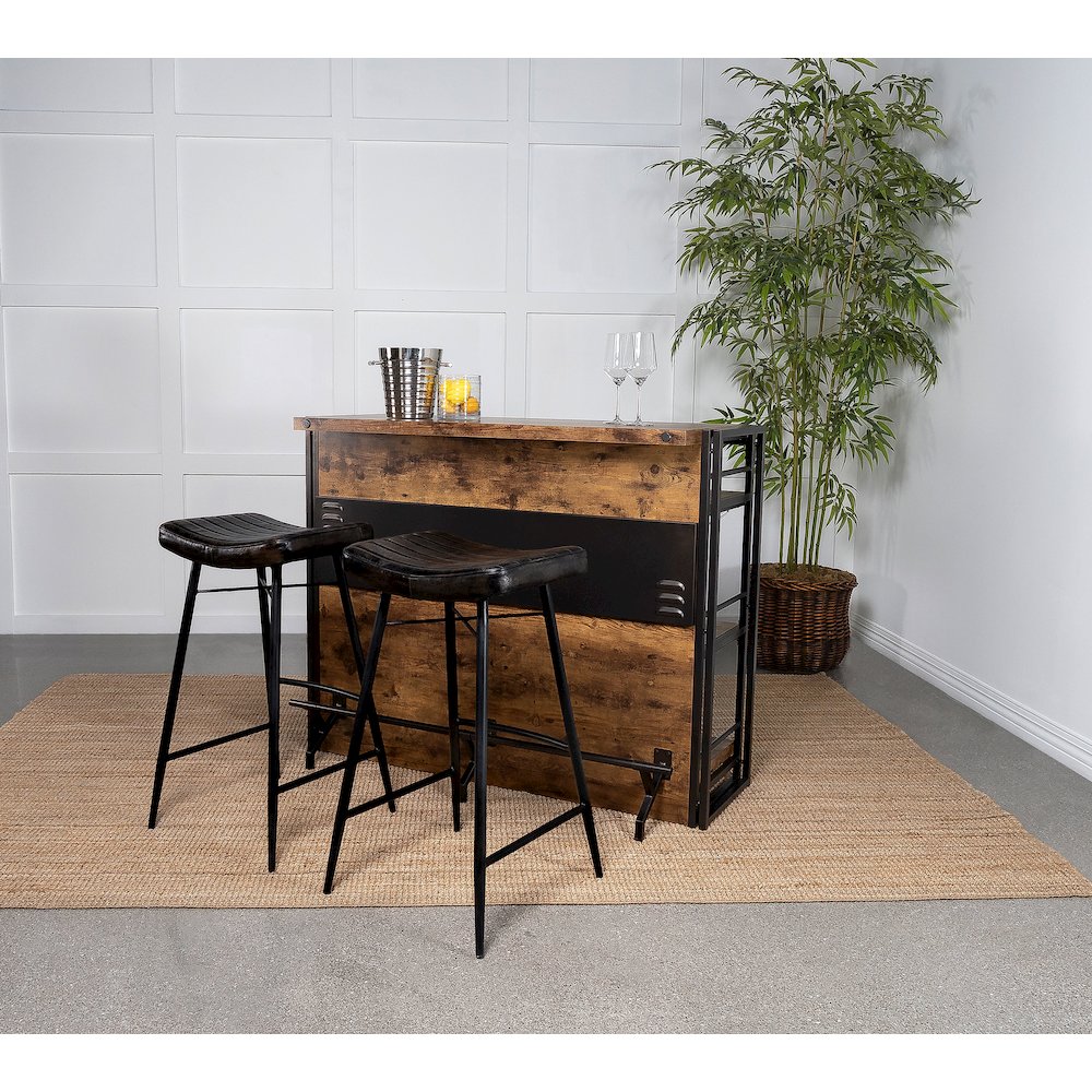 Bayu Leather Upholstered Bar Stool Espresso (Set of 2). Picture 8