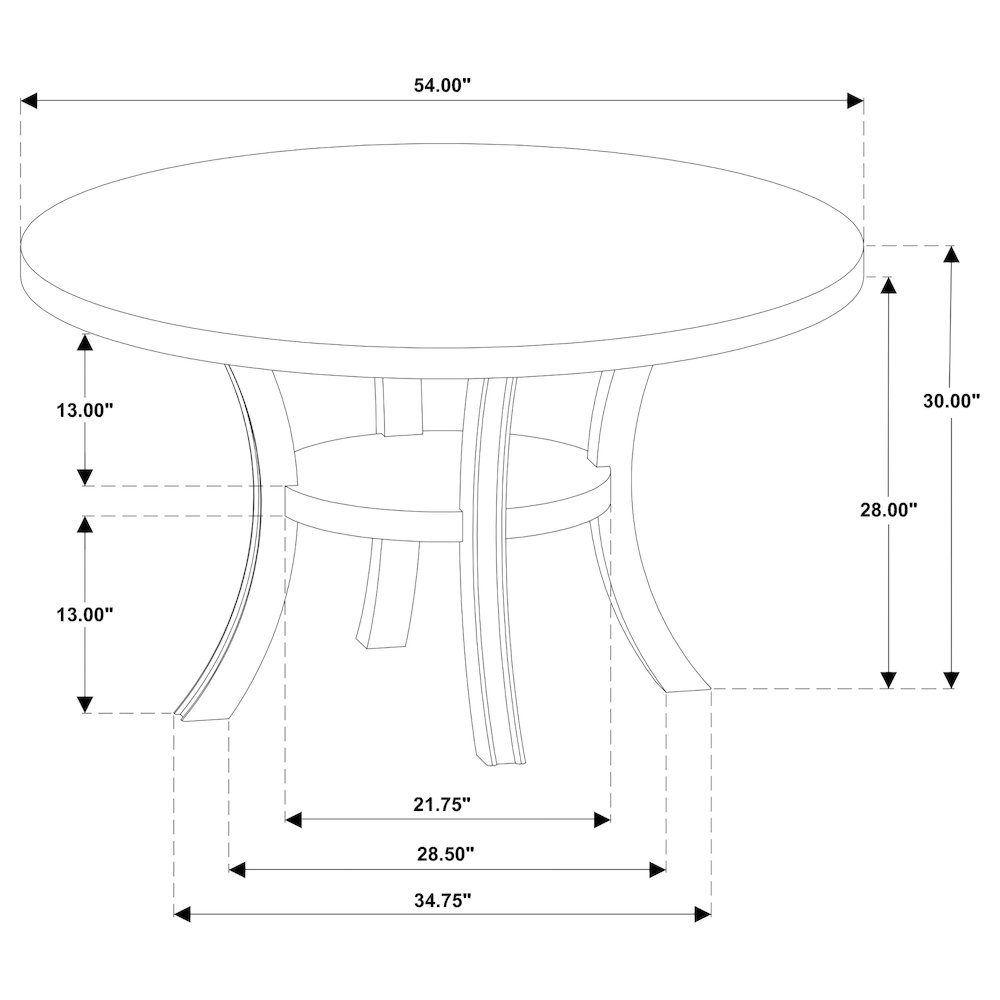 Judd 7-piece 54-inch Round Wood Dining Table Set Pearl White. Picture 12