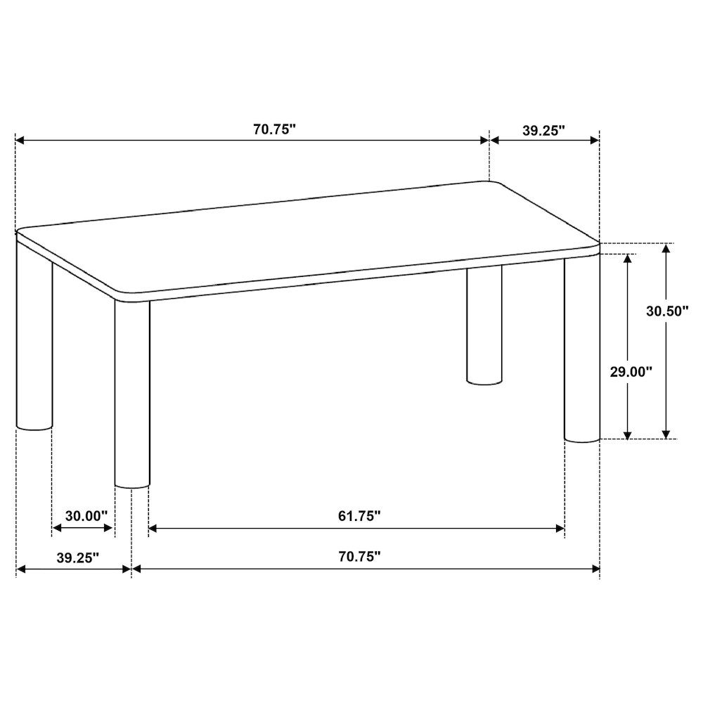 Castlewood 71-inch Rectangular Wood Dining Table Brown Oak. Picture 10