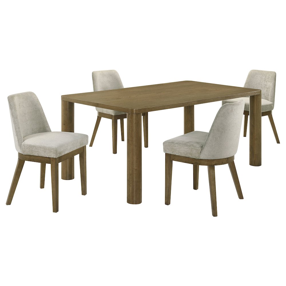 Castlewood 5-piece 71-inch Rectangular Dining Set Brown Oak. Picture 1