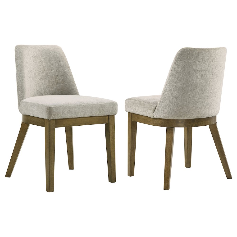 Castlewood Upholstered Dining Side Chair Brown Oak (Set of 2). Picture 1