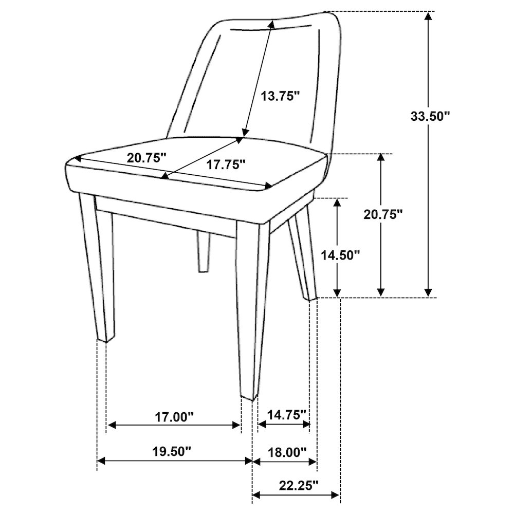 Castlewood Upholstered Dining Side Chair Brown Oak (Set of 2). Picture 13