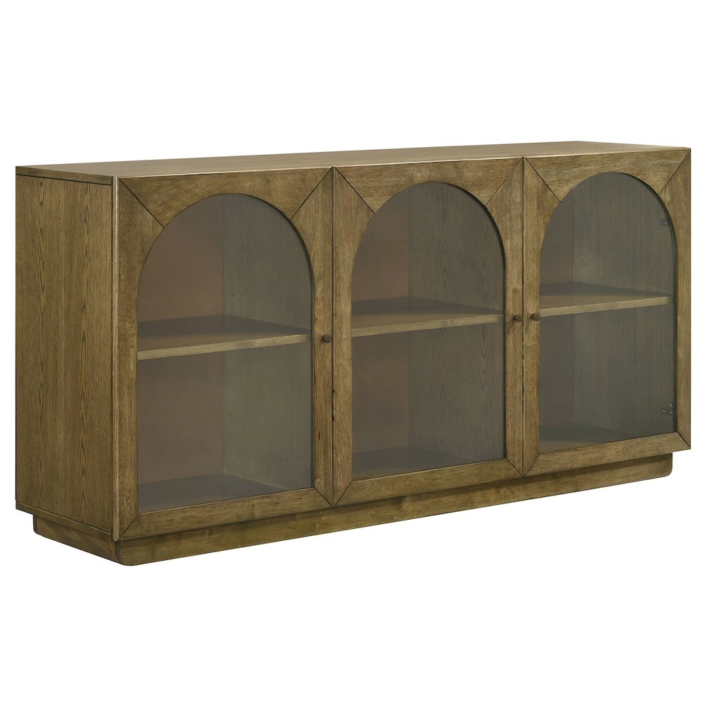 Castlewood 71-inch Dining Sideboard Buffet Server Brown Oak. Picture 1