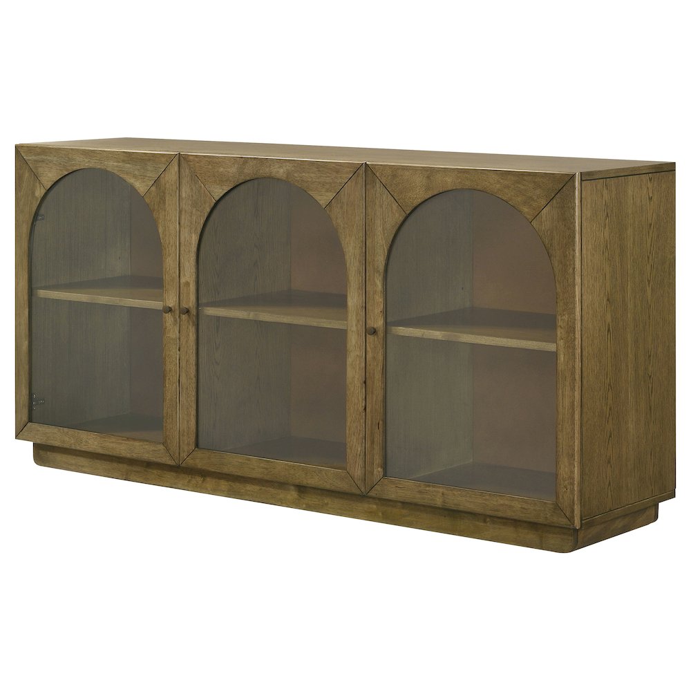 Castlewood 71-inch Dining Sideboard Buffet Server Brown Oak. Picture 5