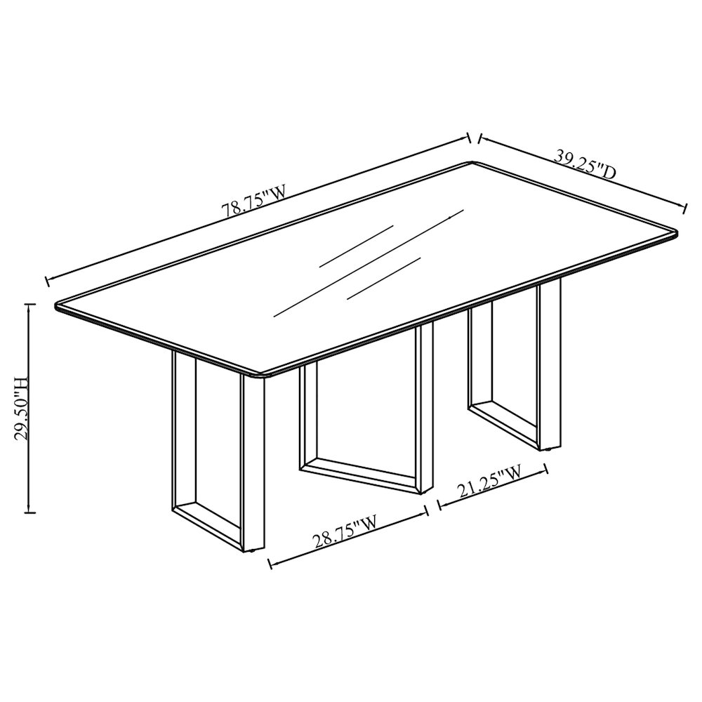 Desden 79-inch Rectangular Sintered Stone Dining Table Grey. Picture 11
