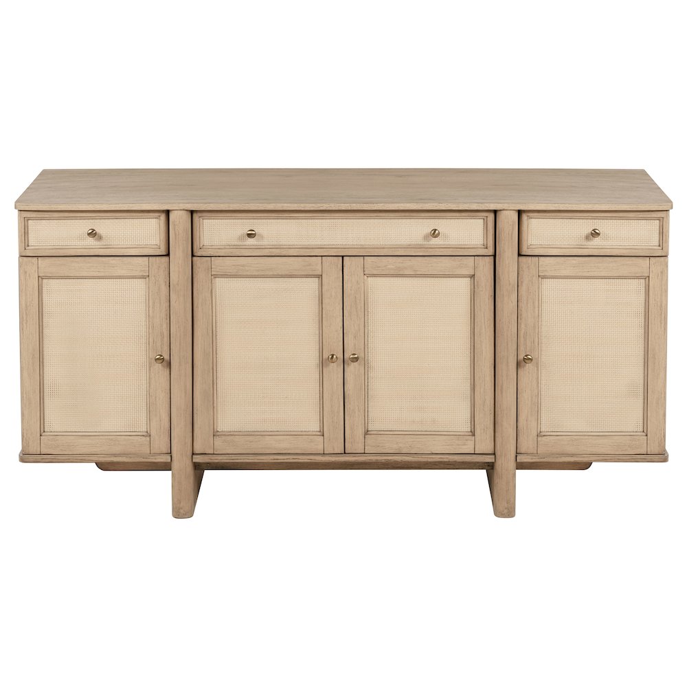 Kailani 4-door Cane Sideboard Buffet Cabinet Beige Oak. Picture 3