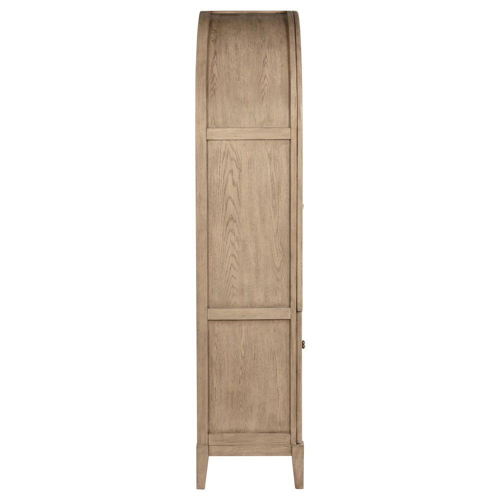 Kailani 4-Door Cane Dining Vitrine Display Cabinet Beige Oak. Picture 7