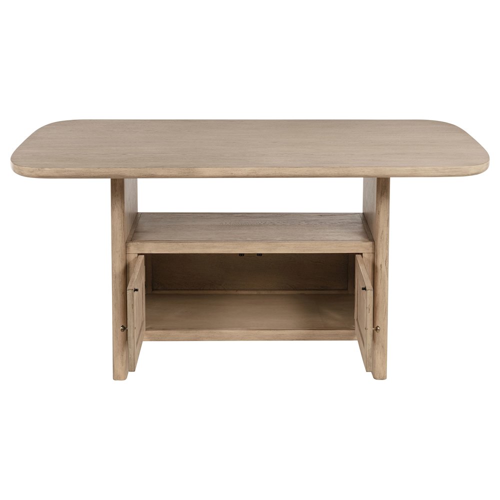 Kailani 8-piece Counter Dining Set with Cabinet Beige Oak. Picture 4