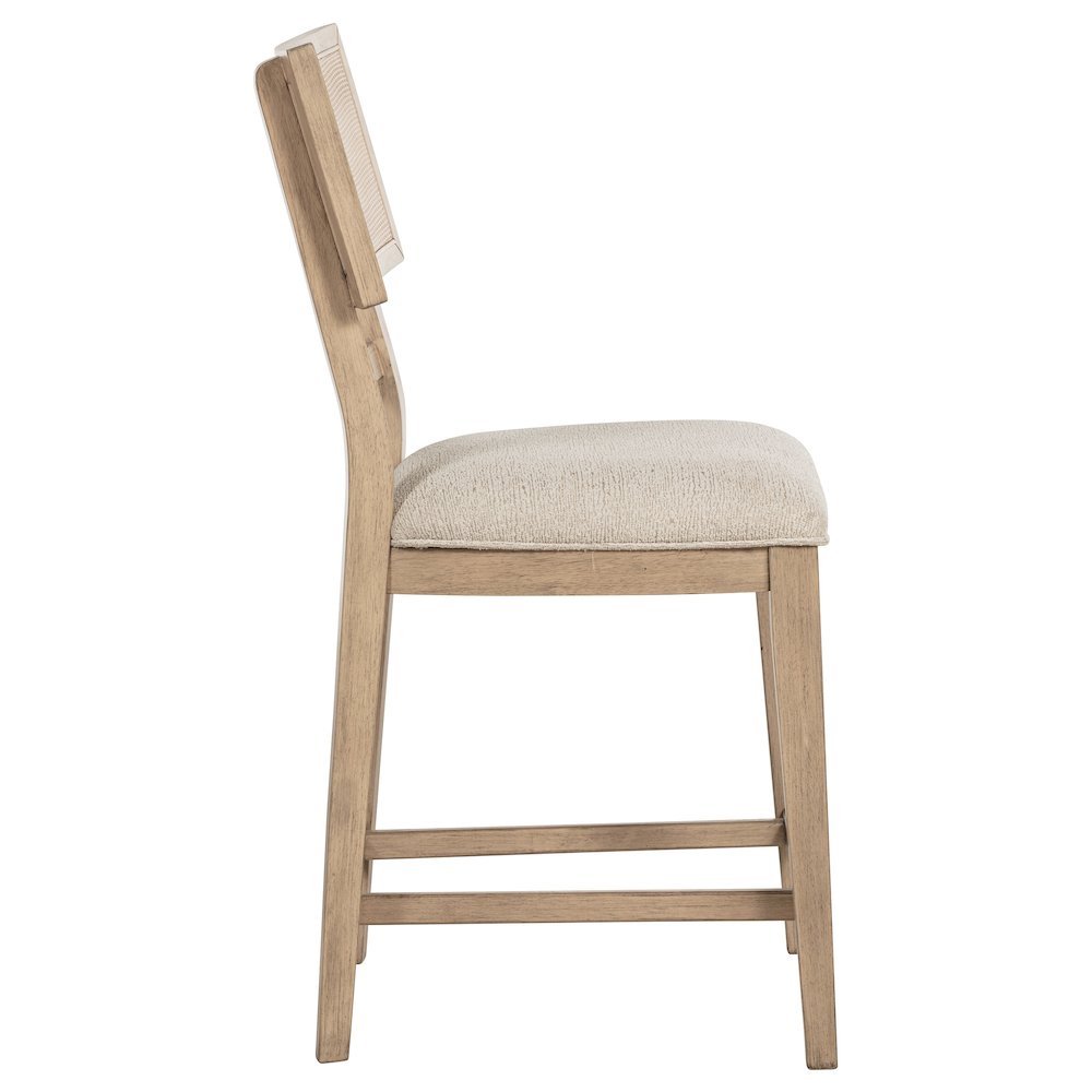 Kailani Radio Weave Cane Counter Dining Side Chair Beige Oak. Picture 10