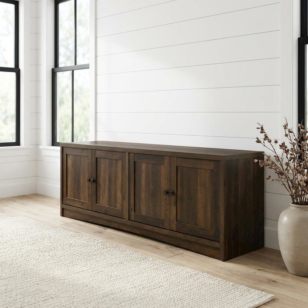 TV stand, 4 doors, engineered wood construction, transitional style. Picture 2