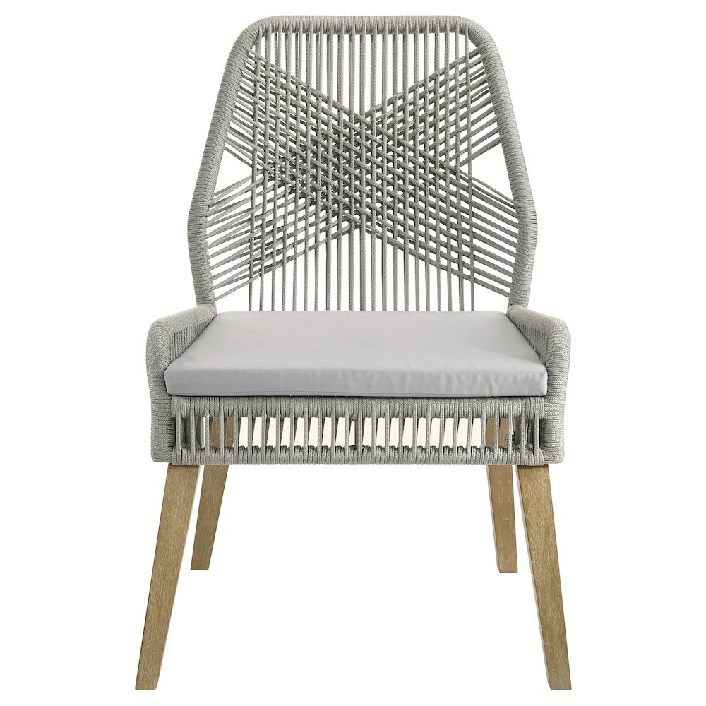 Nakia Woven Rope Dining Side Chairs Grey (Set of 2). Picture 4