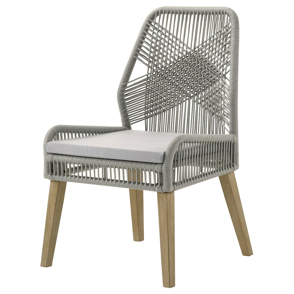 Nakia Woven Rope Dining Side Chairs Grey (Set of 2). Picture 5
