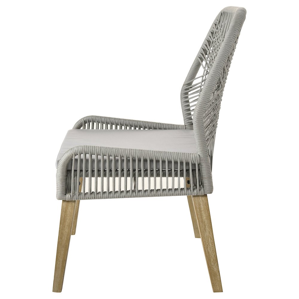 Nakia Woven Rope Dining Side Chairs Grey (Set of 2). Picture 6
