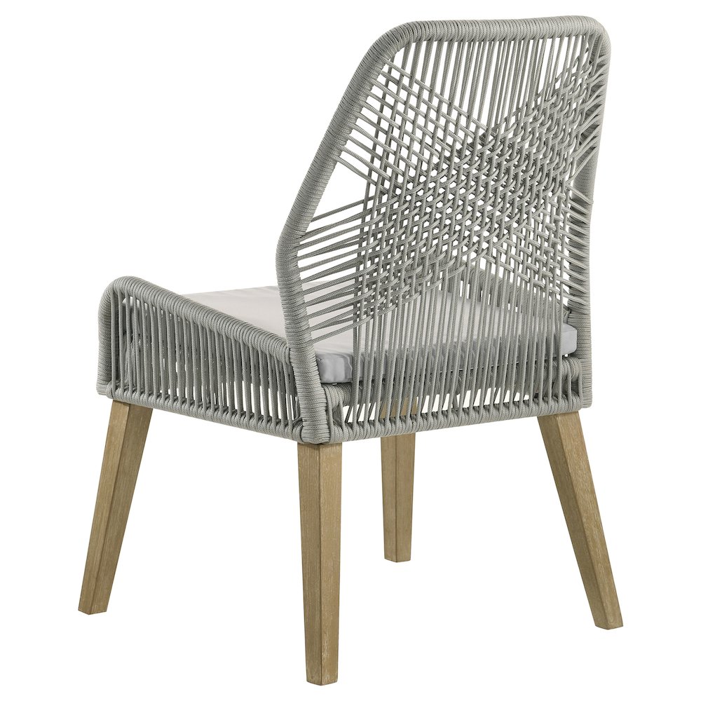 Nakia Woven Rope Dining Side Chairs Grey (Set of 2). Picture 7