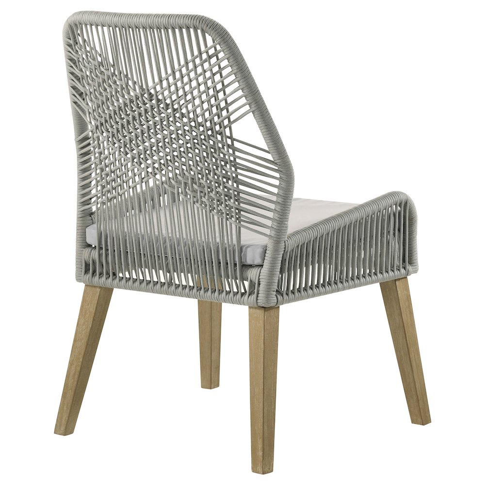 Nakia Woven Rope Dining Side Chairs Grey (Set of 2). Picture 8