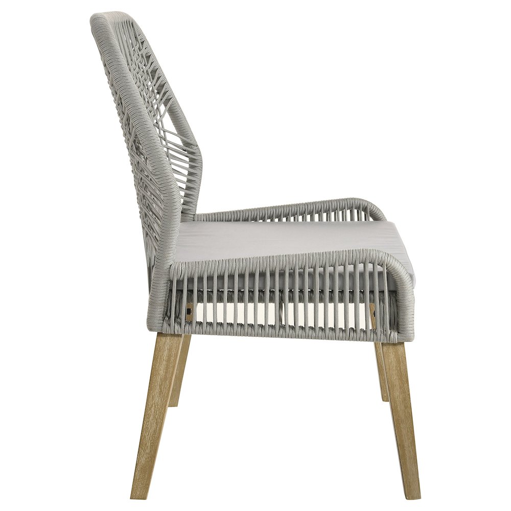 Nakia Woven Rope Dining Side Chairs Grey (Set of 2). Picture 9