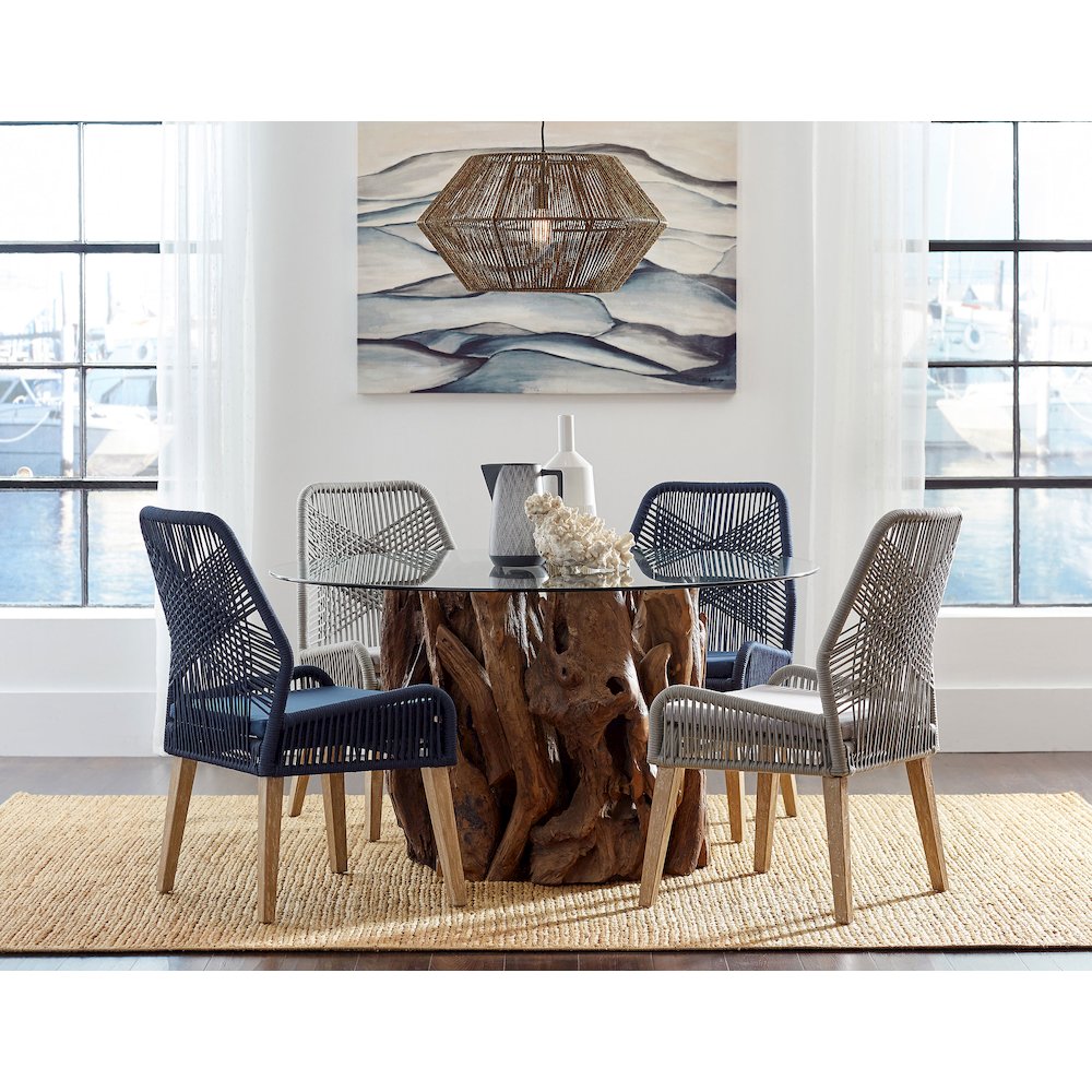 Nakia Woven Rope Dining Side Chairs Grey (Set of 2). Picture 12