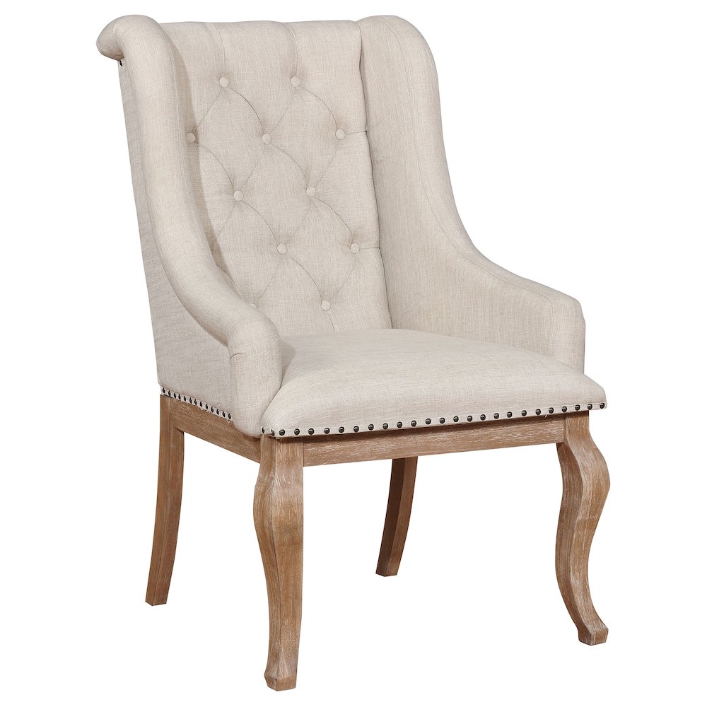 Brockway Upholstered Arm Chair Barley Brown (Set of 2). Picture 3