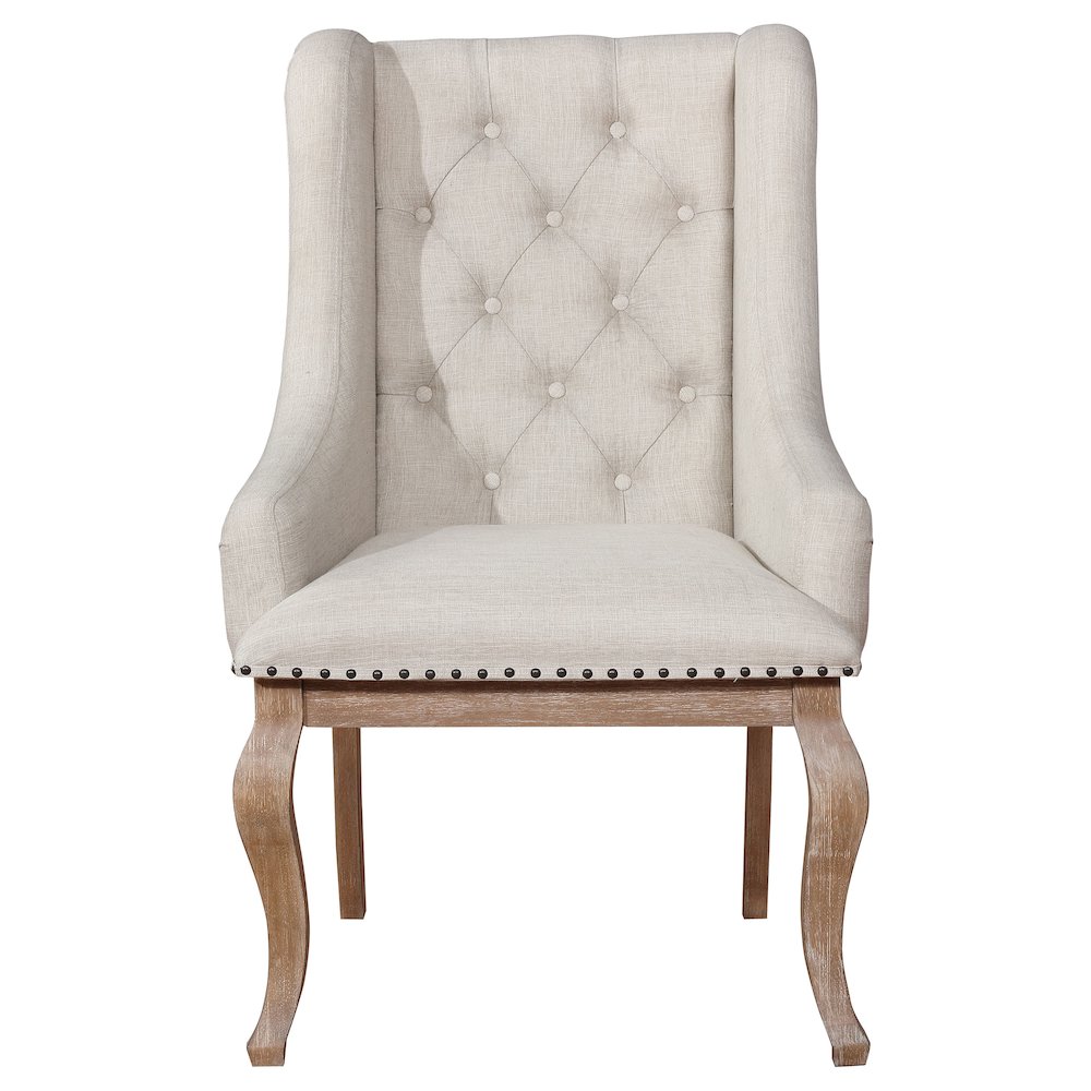 Brockway Upholstered Arm Chair Barley Brown (Set of 2). Picture 4