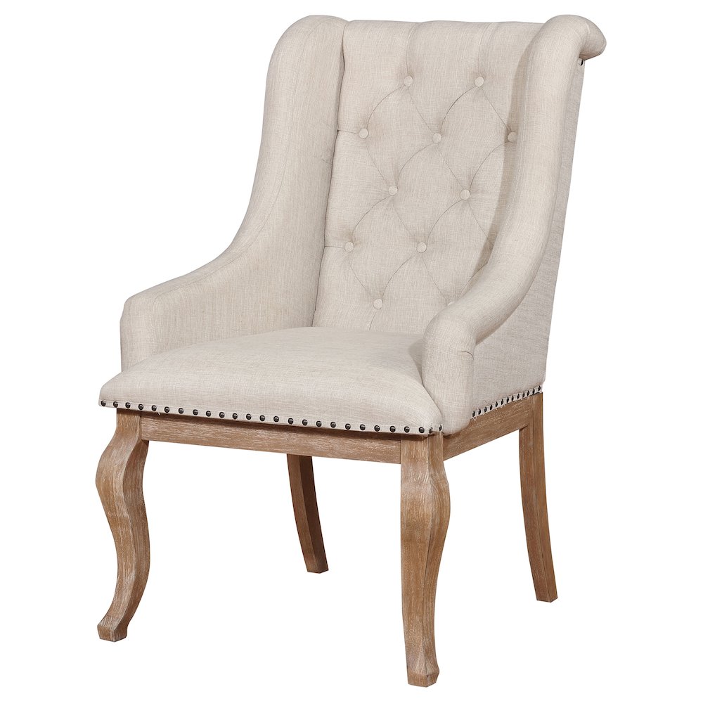 Brockway Upholstered Arm Chair Barley Brown (Set of 2). Picture 5