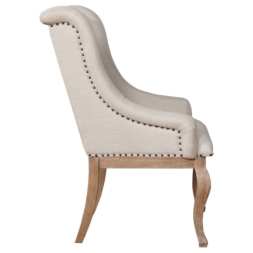 Brockway Upholstered Arm Chair Barley Brown (Set of 2). Picture 9