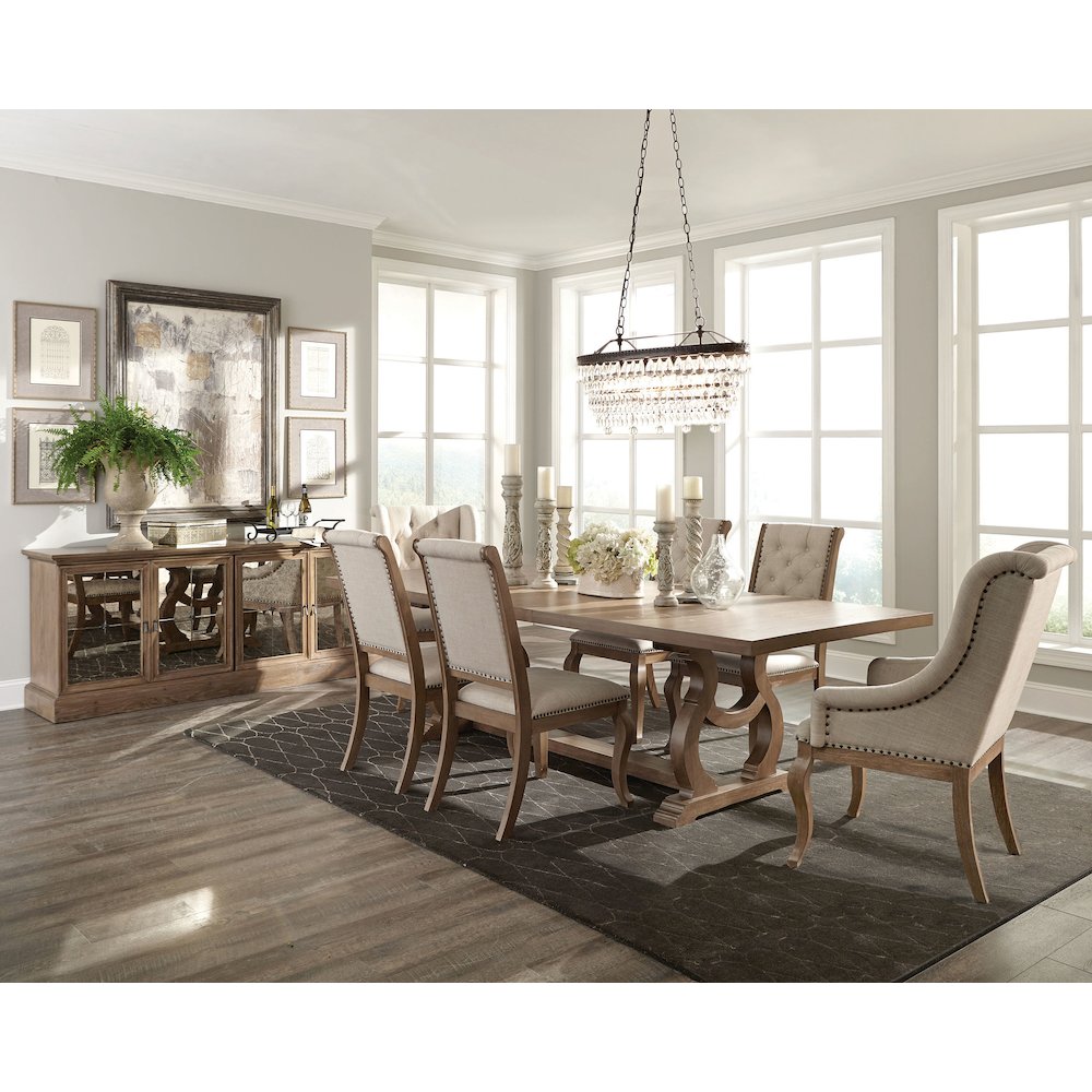 Brockway Upholstered Arm Chair Barley Brown (Set of 2). Picture 10