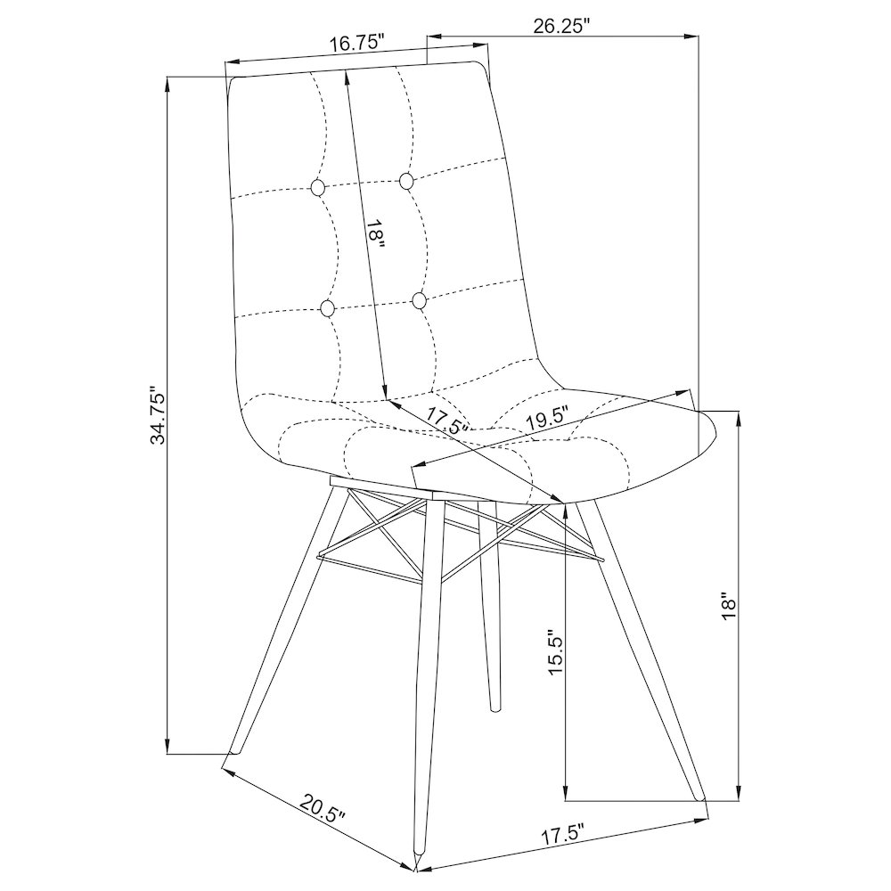Aiken Upholstered Dining Side Chair Charcoal (Set of 4). Picture 14
