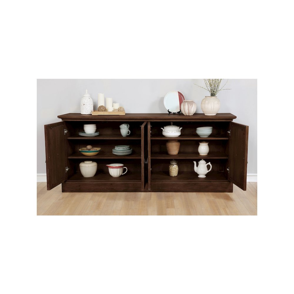 Brockway 4-door Dining Sideboard Buffet Cabinet Antique Java. Picture 5