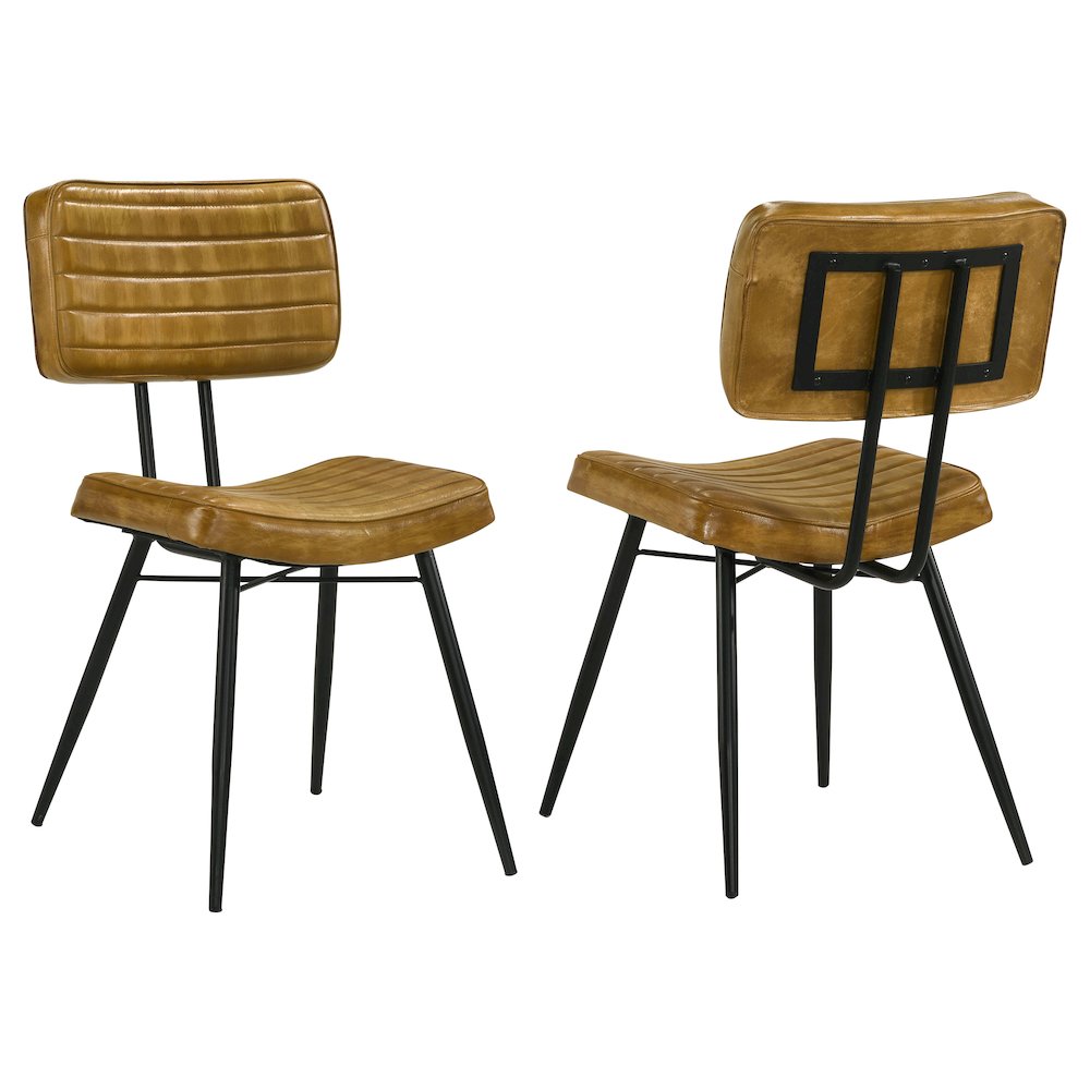 Misty Leather Upholstered Dining Side Chair Camel (Set of 2). Picture 1
