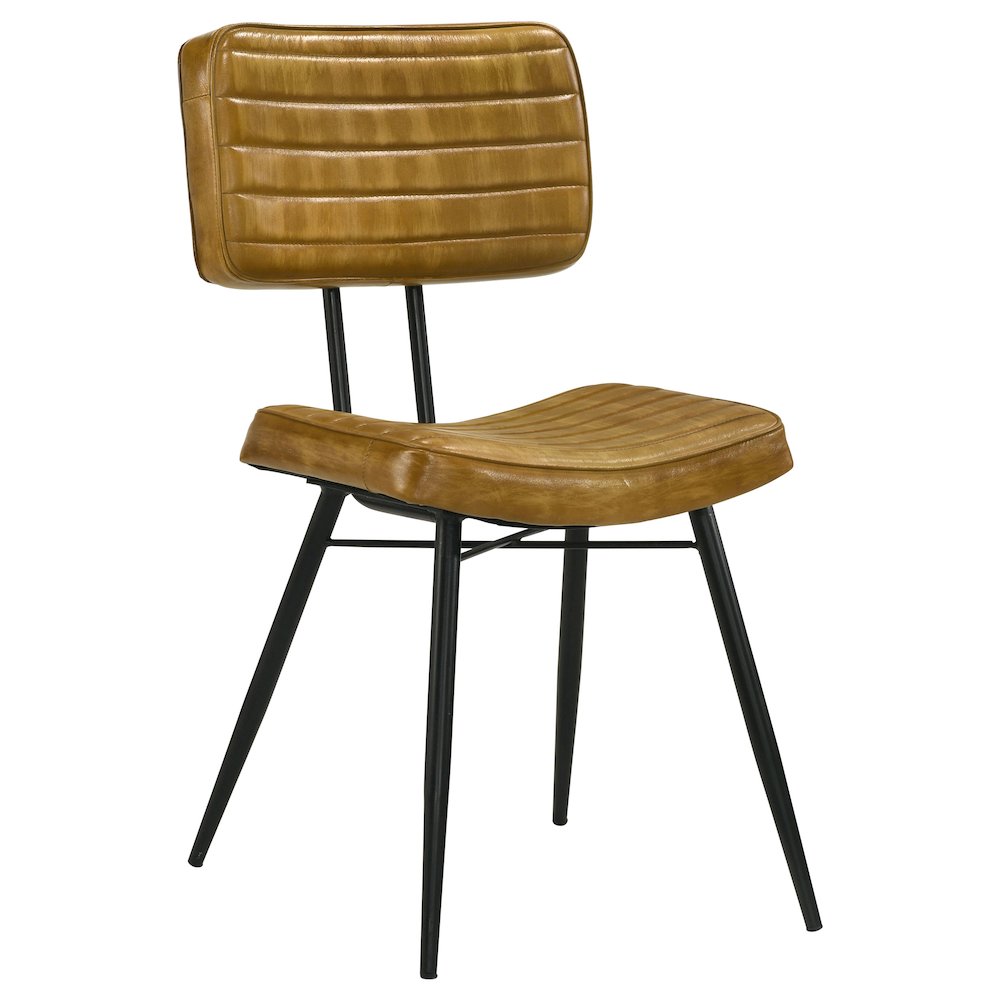 Misty Leather Upholstered Dining Side Chair Camel (Set of 2). Picture 2