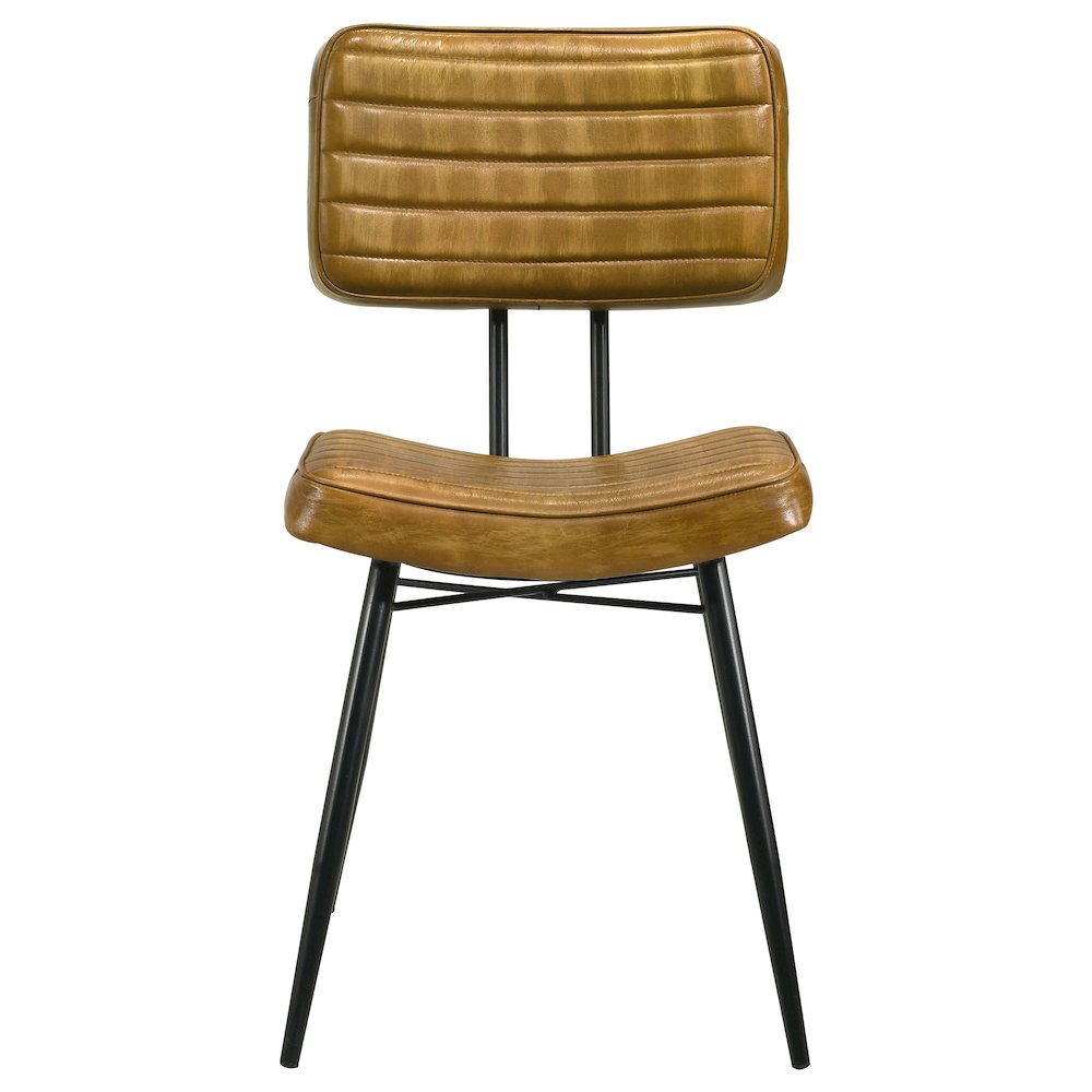 Misty Leather Upholstered Dining Side Chair Camel (Set of 2). Picture 4