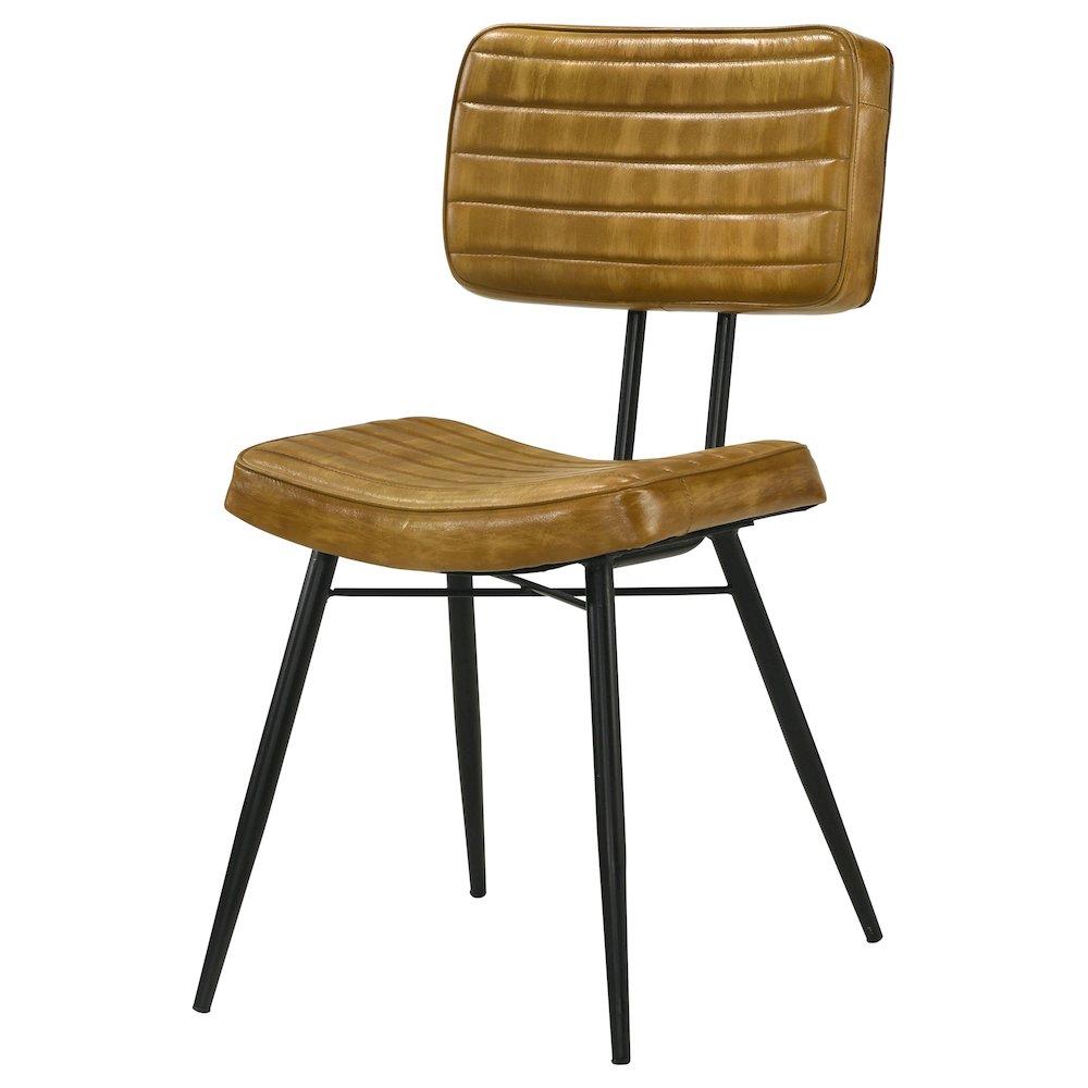 Misty Leather Upholstered Dining Side Chair Camel (Set of 2). Picture 5