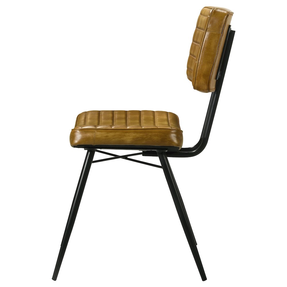 Misty Leather Upholstered Dining Side Chair Camel (Set of 2). Picture 6