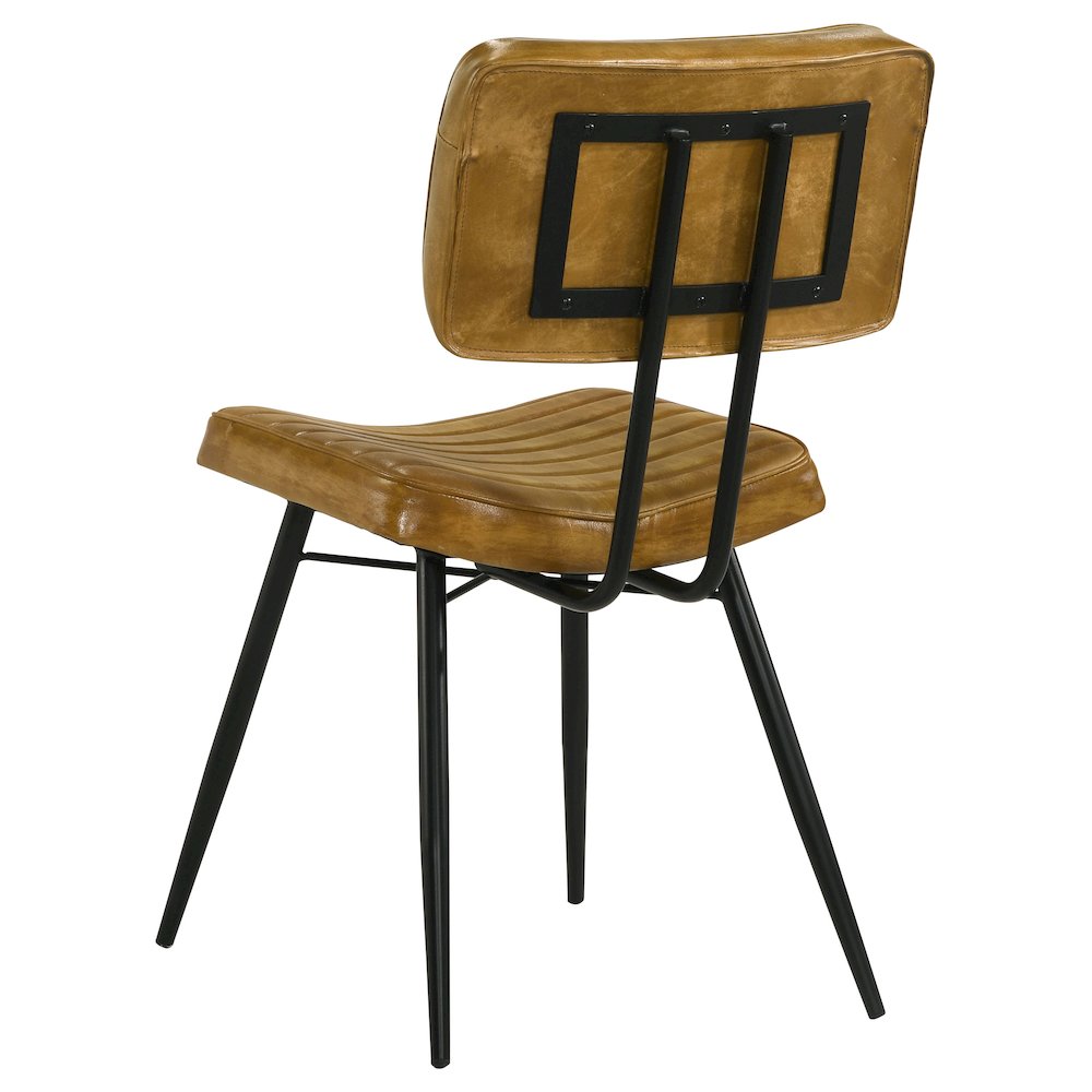 Misty Leather Upholstered Dining Side Chair Camel (Set of 2). Picture 7