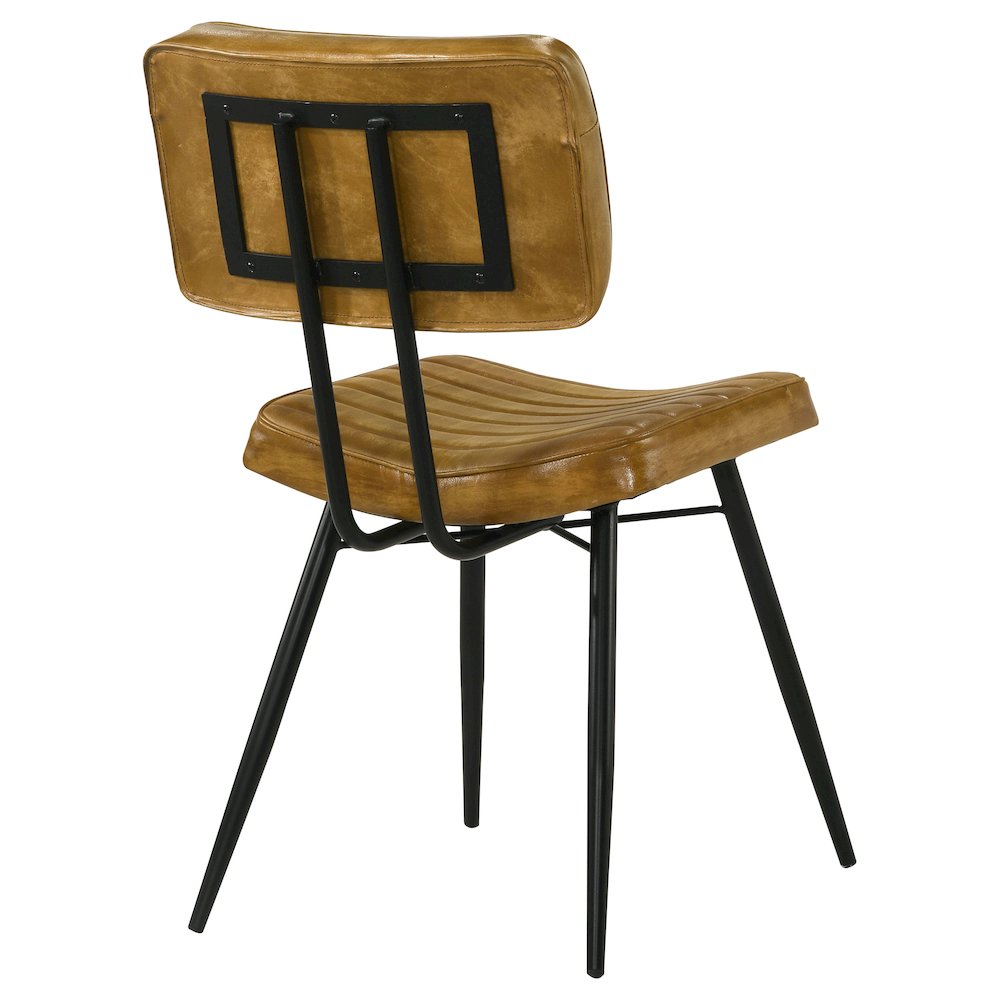 Misty Leather Upholstered Dining Side Chair Camel (Set of 2). Picture 8