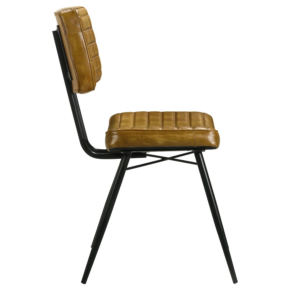 Misty Leather Upholstered Dining Side Chair Camel (Set of 2). Picture 9