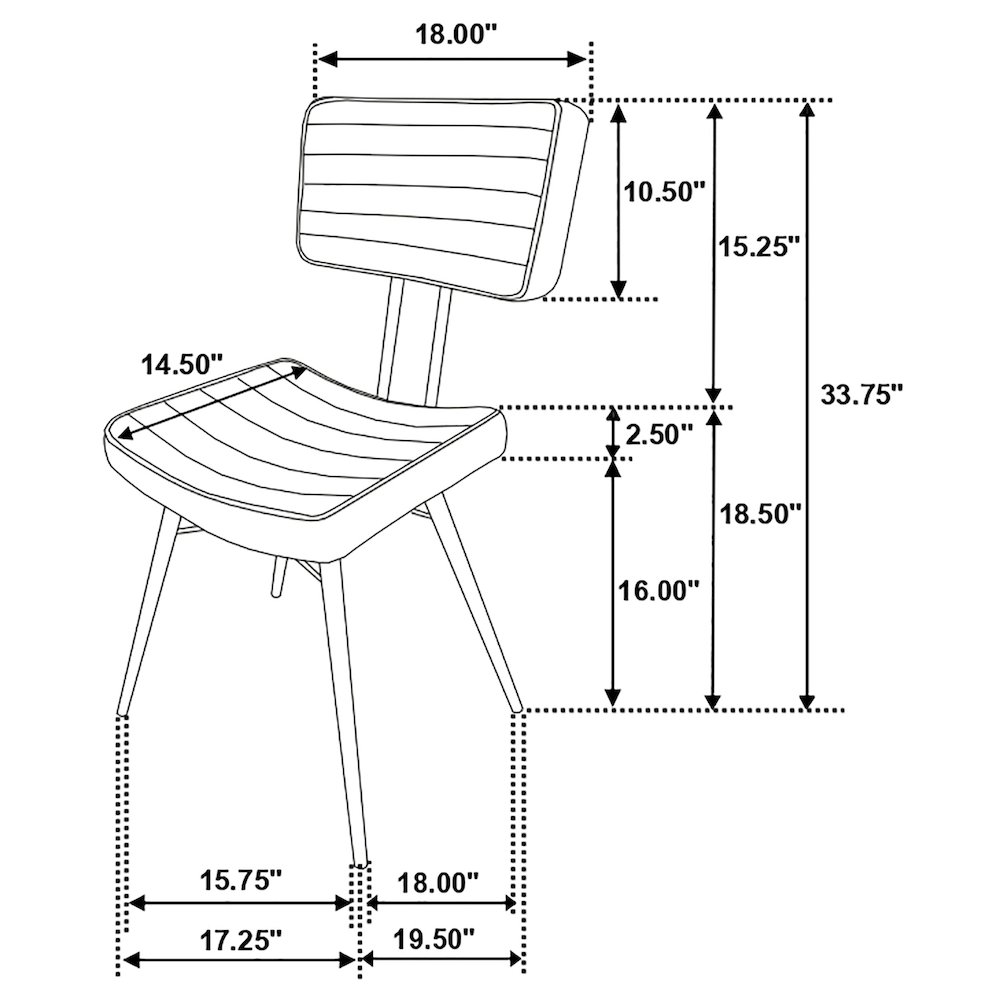 Misty Leather Upholstered Dining Side Chair Camel (Set of 2). Picture 13