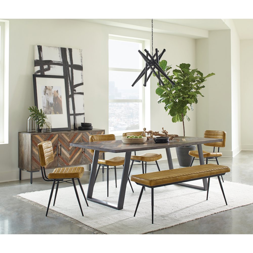 Misty Leather Upholstered Dining Side Chair Camel (Set of 2). Picture 12