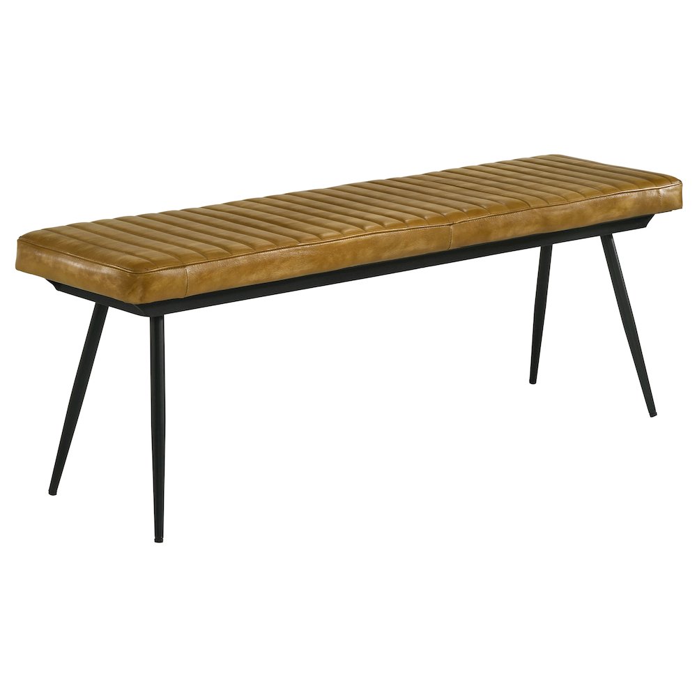 Misty Leather Upholstered Dining Bench Antique Camel. Picture 1