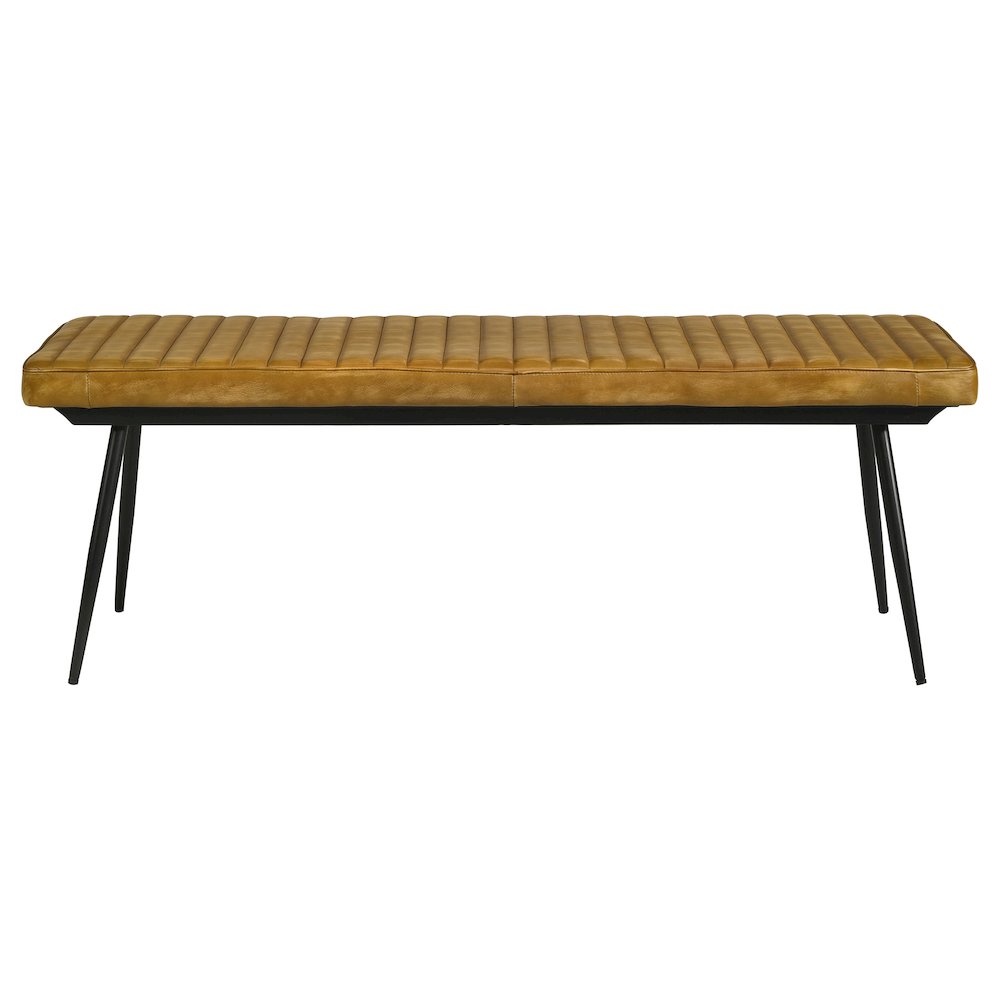 Misty Leather Upholstered Dining Bench Antique Camel. Picture 3