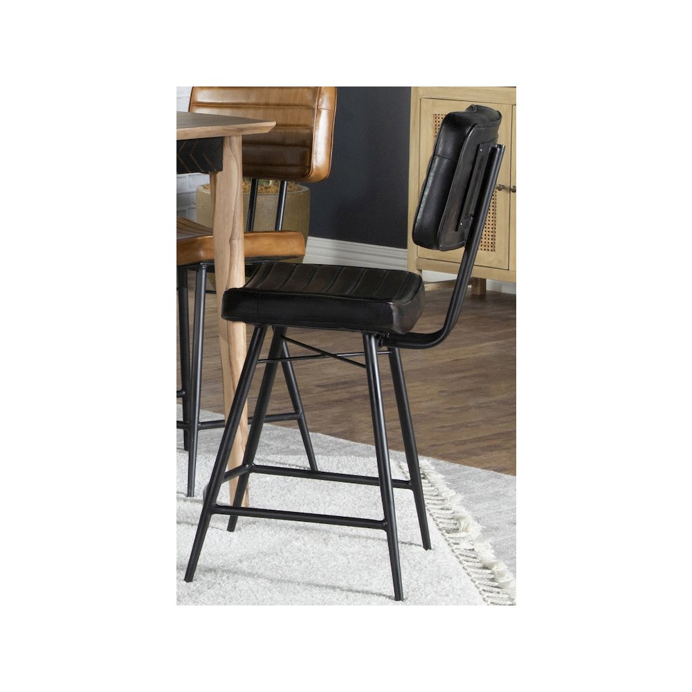 Partridge Leather Counter Chair Antique Espresso (Set of 2). Picture 10