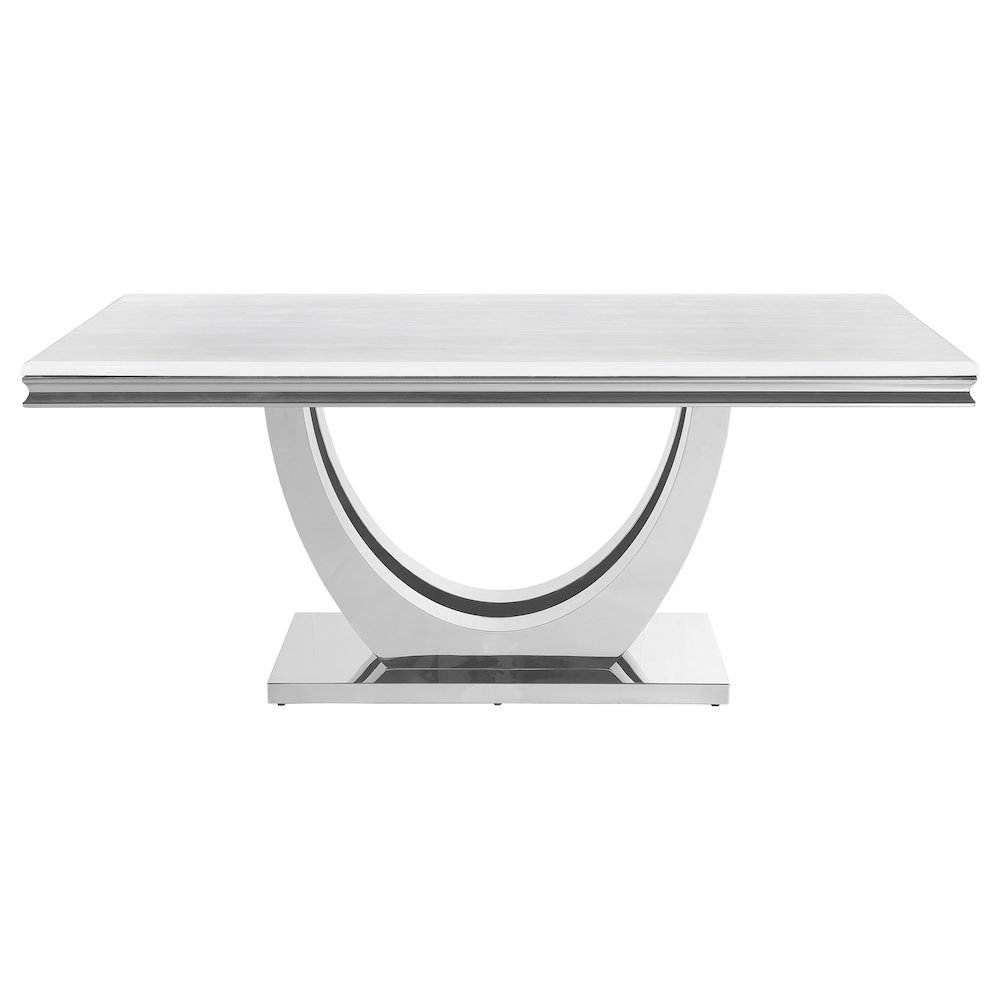 Kerwin 5-piece Rectangular Dining Table Set Grey and Chrome. Picture 4
