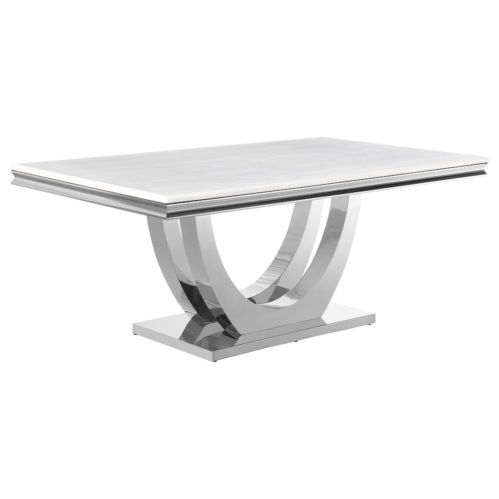 Kerwin 7-piece Rectangular Dining Table Set Grey and Chrome. Picture 3