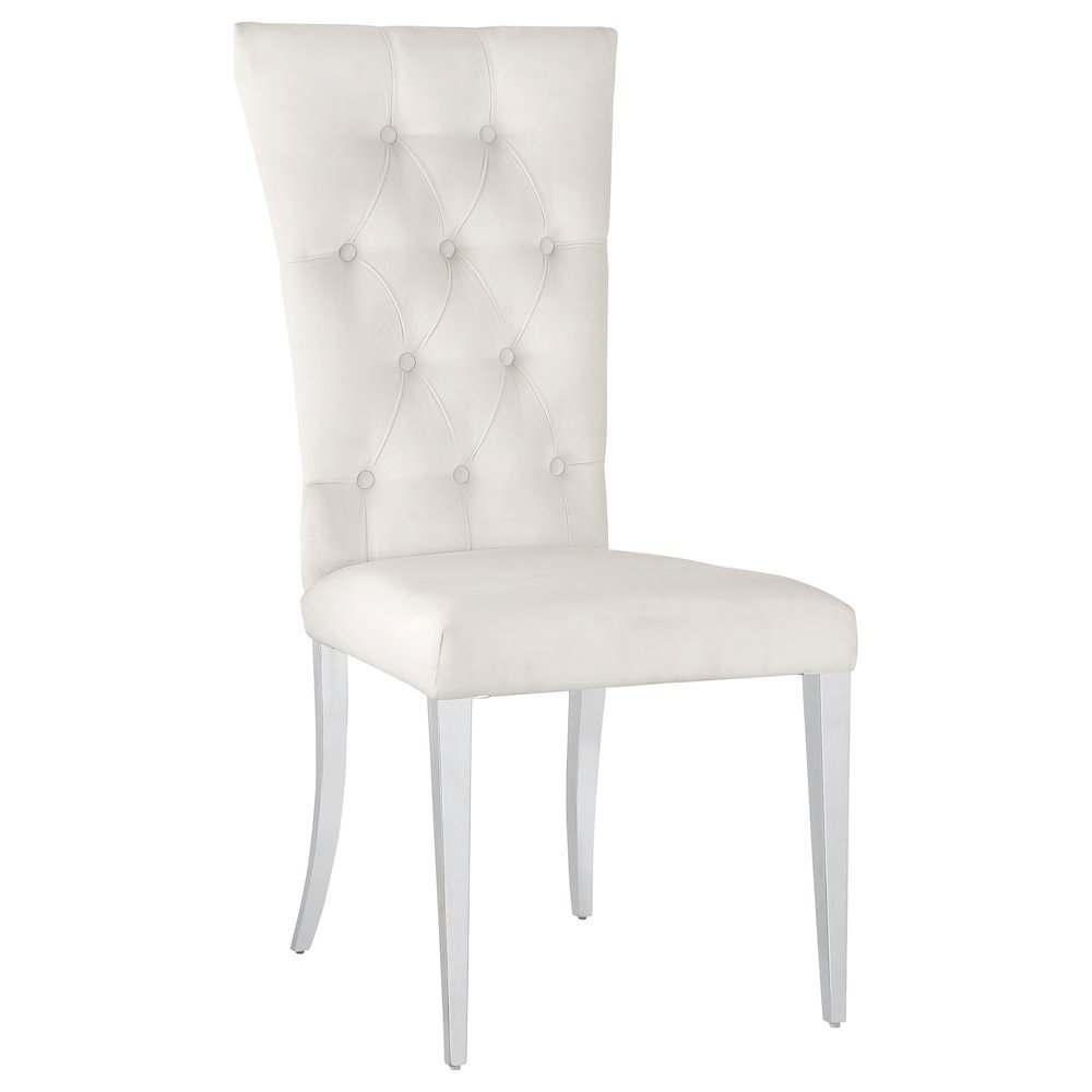 Kerwin Velvet Upholstered Dining Side Chair White (Set of 2). Picture 3