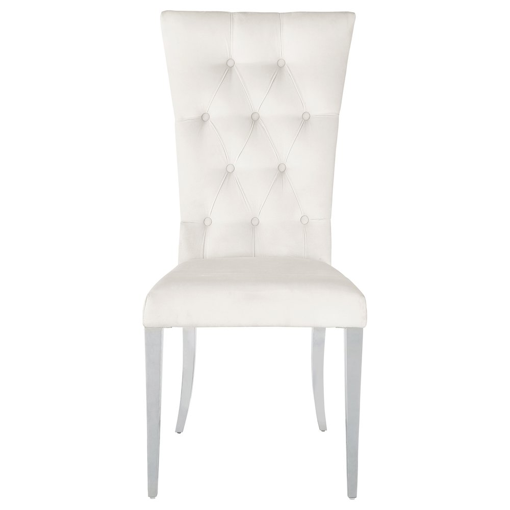 Kerwin Velvet Upholstered Dining Side Chair White (Set of 2). Picture 4