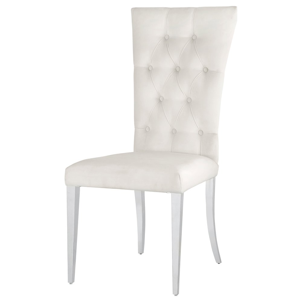 Kerwin Velvet Upholstered Dining Side Chair White (Set of 2). Picture 5