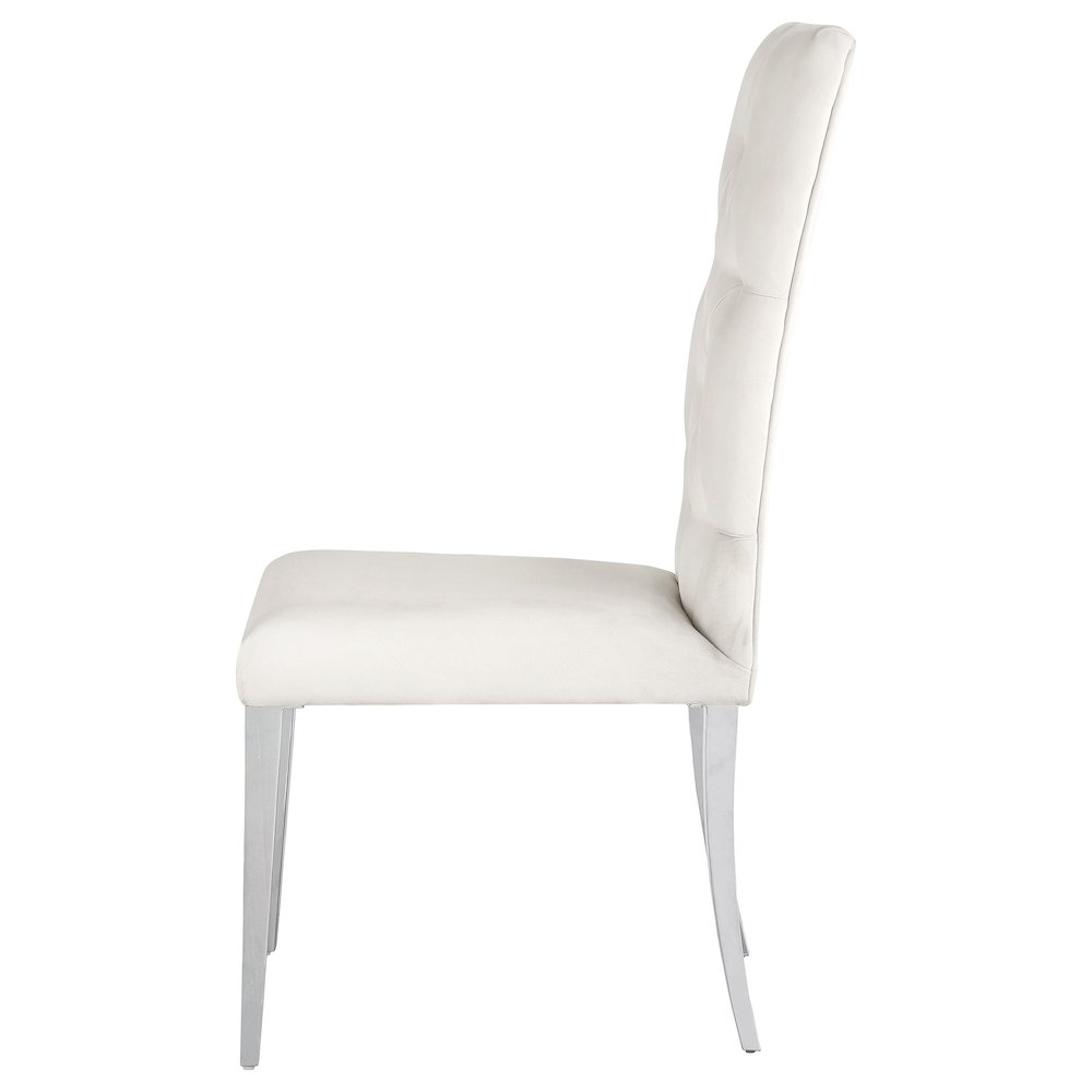 Kerwin Velvet Upholstered Dining Side Chair White (Set of 2). Picture 6