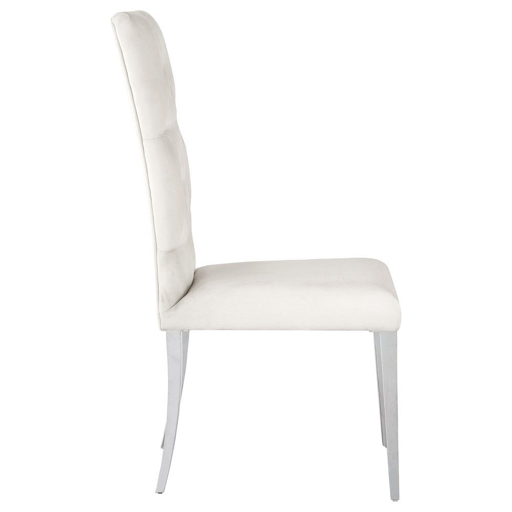 Kerwin Velvet Upholstered Dining Side Chair White (Set of 2). Picture 10